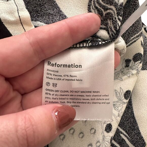 REFORMATION Celeste Mediterranean Print Midi‎ Dress Sz 0 - Picture 6 of 6